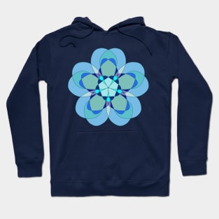 Geometric Blue Snowflake Hoodie